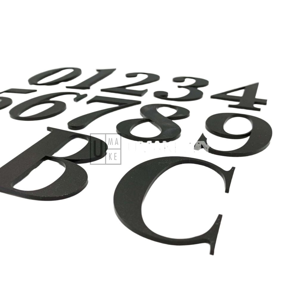Black Matte Acrylic House Number Digit