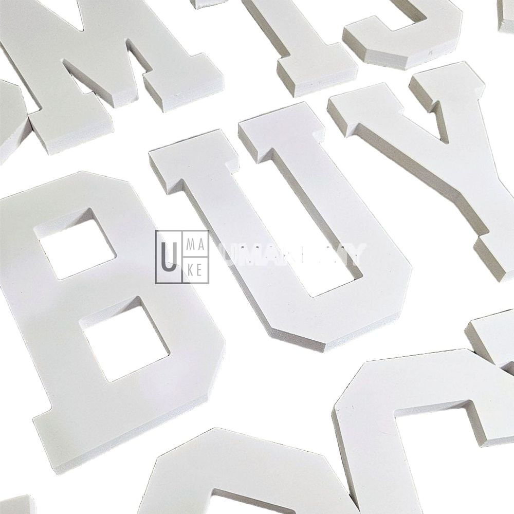 PVC 3D Alphabet & Number Letters (White)