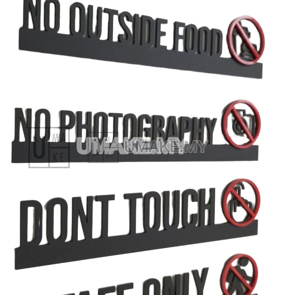 Modern Acrylic Notice Sign (No Smoking / Staff Only)