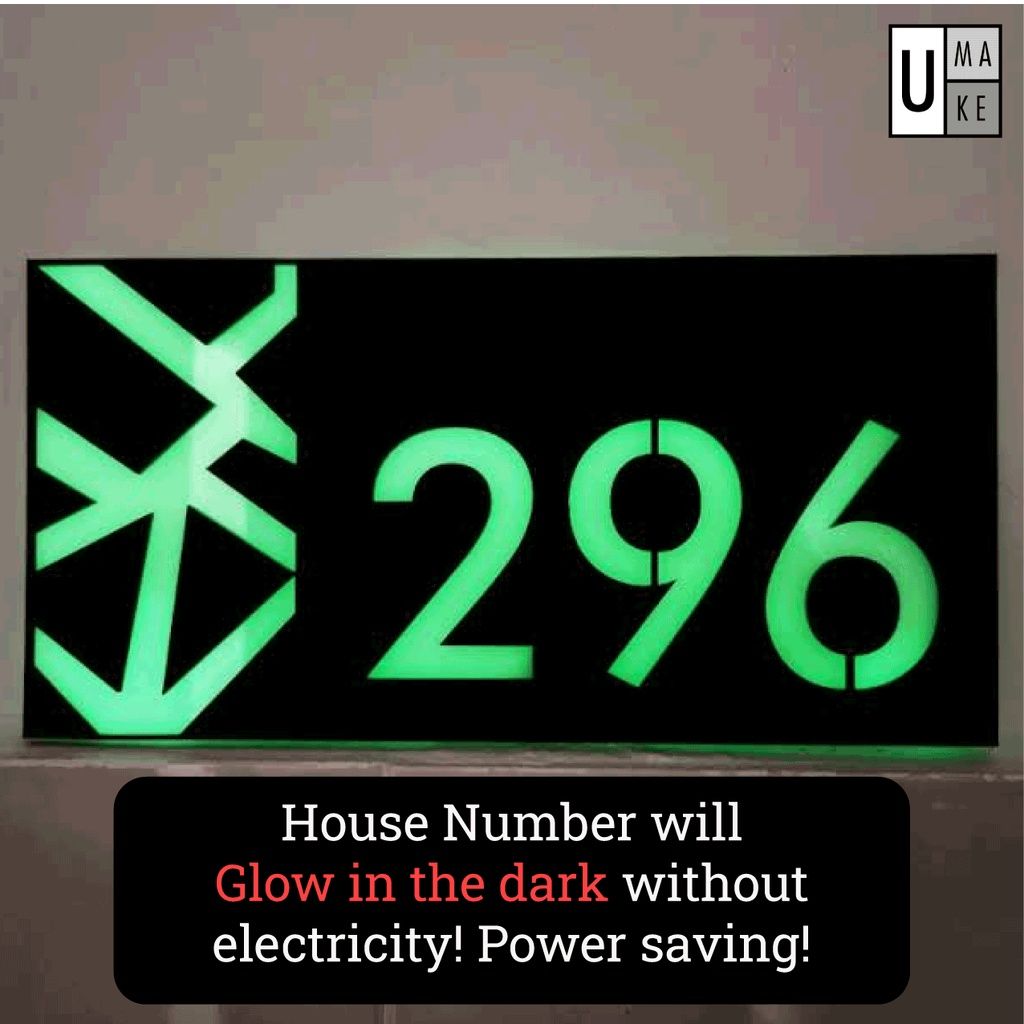 (Glow in the dark)Modern House Number Plate Tanda Rumah 夜光门牌 Full Customized Nombor Rumah Plat Rumah Assalamualaikum New - Image 2