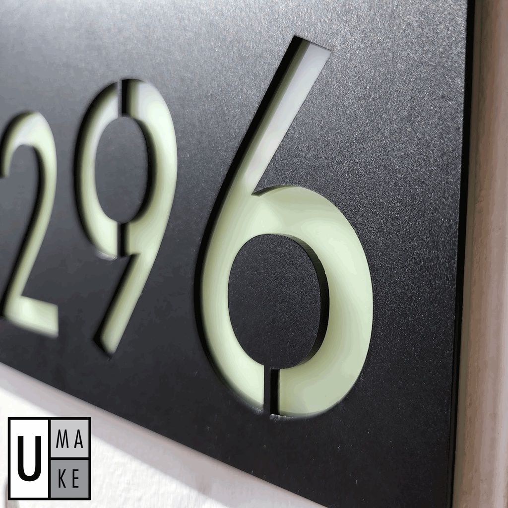 (Glow in the dark)Modern House Number Plate Tanda Rumah 夜光门牌 Full Customized Nombor Rumah Plat Rumah Assalamualaikum New - Image 4