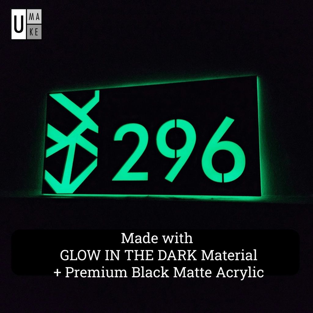 (Glow in the dark)Modern House Number Plate Tanda Rumah 夜光门牌 Full Customized Nombor Rumah Plat Rumah Assalamualaikum New - Image 5