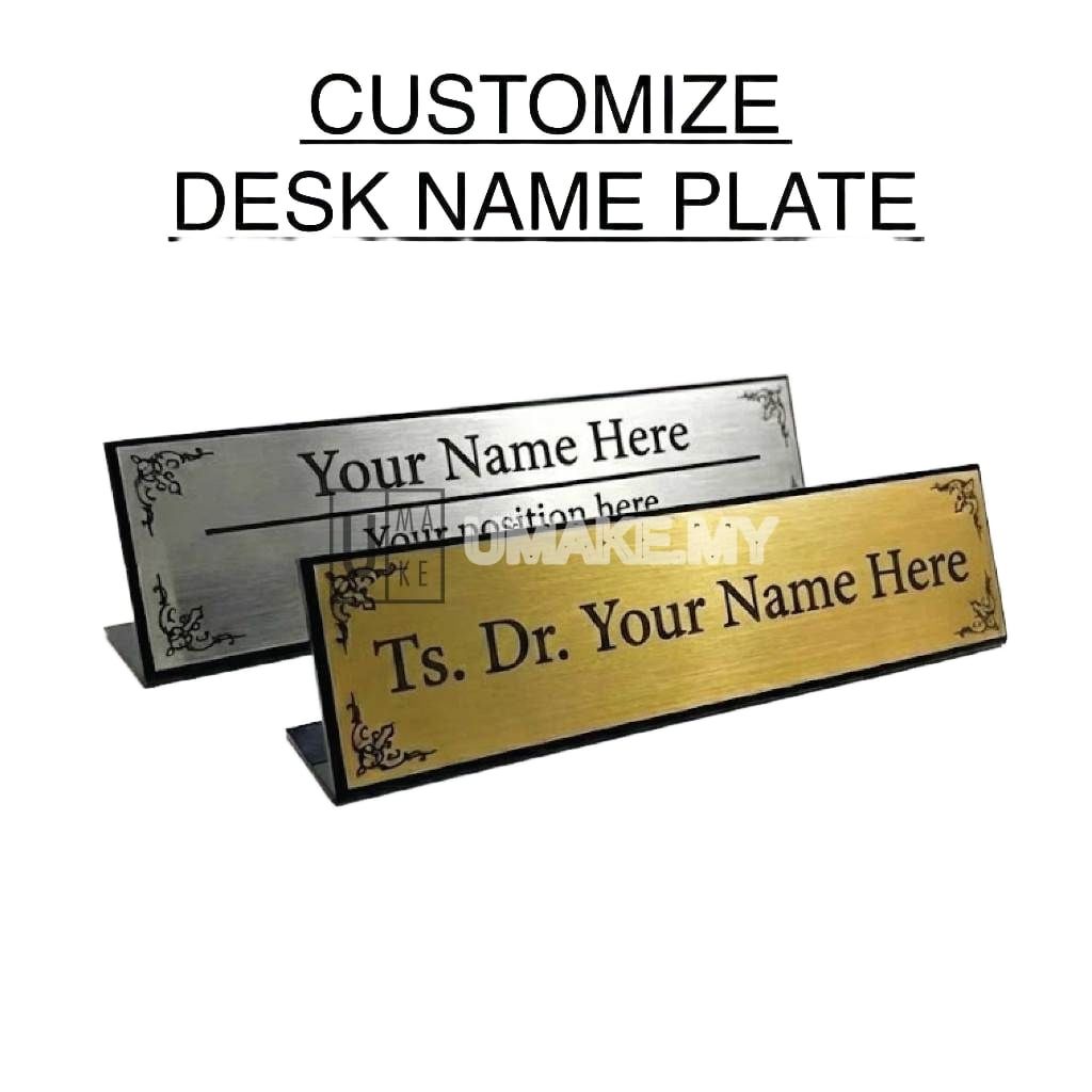 L-Shape Desk Name Plate (Metallic Acrylic)