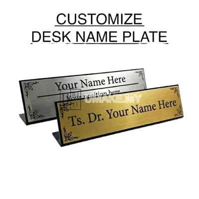 L-Shape Desk Name Plate (Metallic Acrylic)
