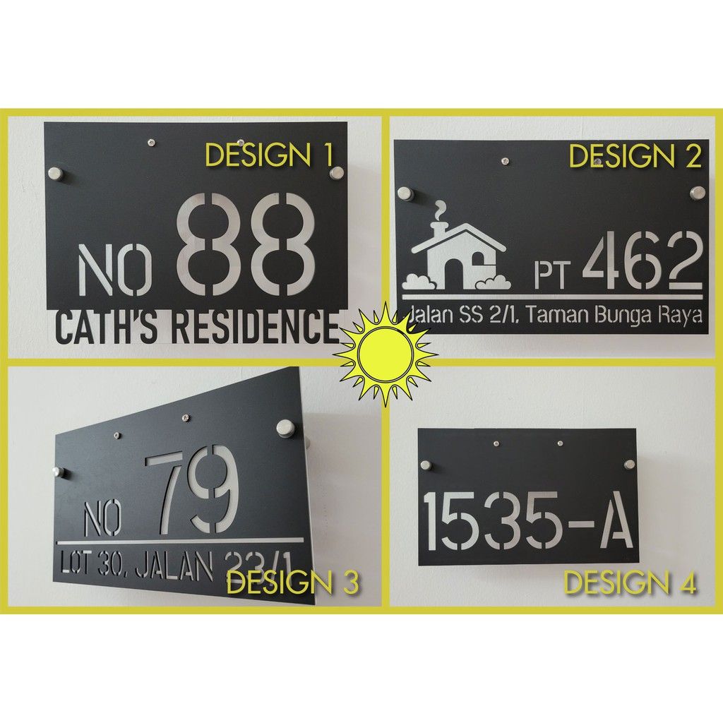 (Solar + LED) Modern Solar House Number & Address Sign Plate Tanda Rumah 家用门牌 Board Sheet Plaque Tablet Waterproofing 3D - Image 5