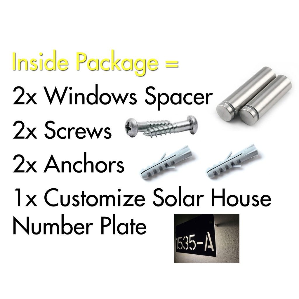 (Solar + LED) Modern Solar House Number & Address Sign Plate Tanda Rumah 家用门牌 Board Sheet Plaque Tablet Waterproofing 3D - Image 8