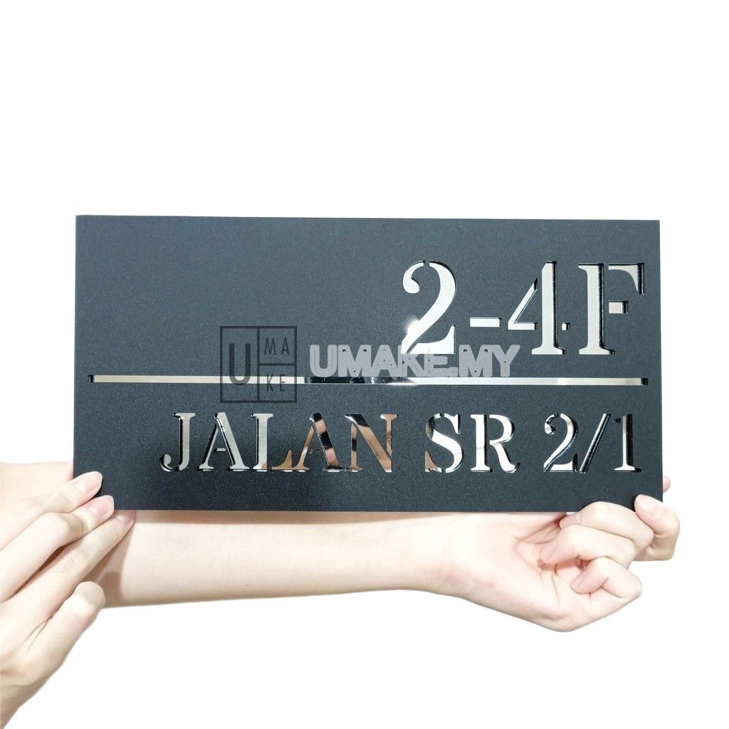 Custom Modern Acrylic House Number Plate