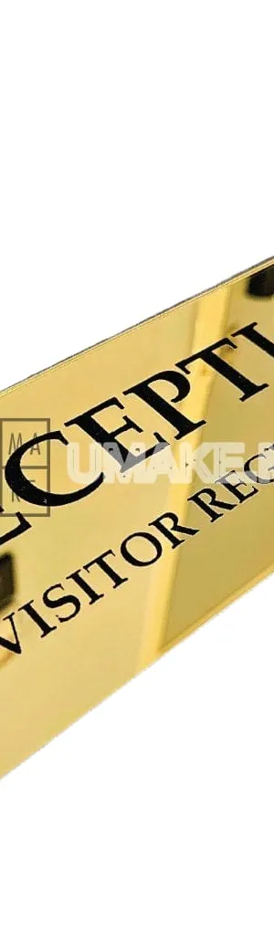 Mirror Acrylic Office Door Sign (Custom Text)