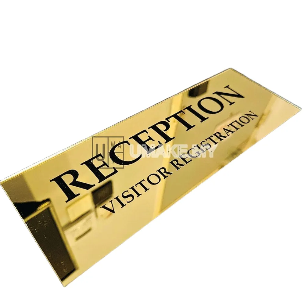 Mirror Acrylic Office Door Sign (Custom Text)