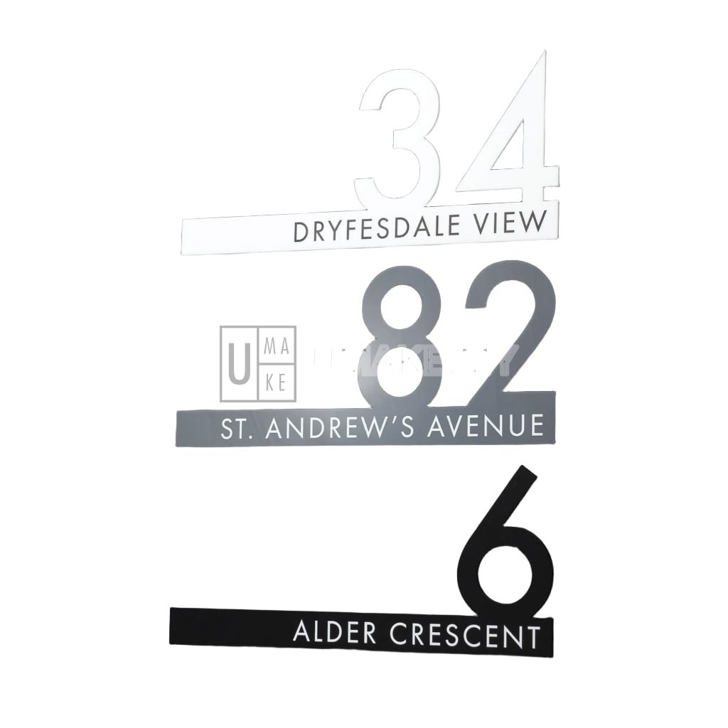 Contemporary Cut Out Modern House Number Sign Printed Address Signage - tanda rumah custom- 门牌定制商用家用