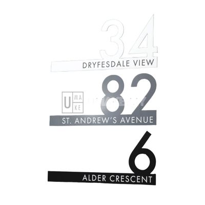 Contemporary Cut Out Modern House Number Sign Printed Address Signage - tanda rumah custom- 门牌定制商用家用