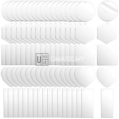 Clear Acrylic Blank Keychain (DIY, 10pcs)