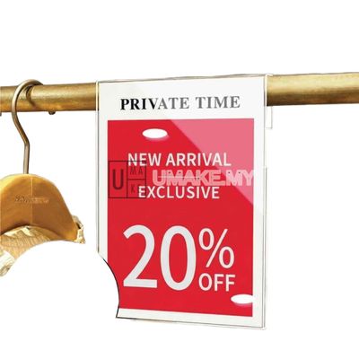 Acrylic Clothing Rack Sign Holder