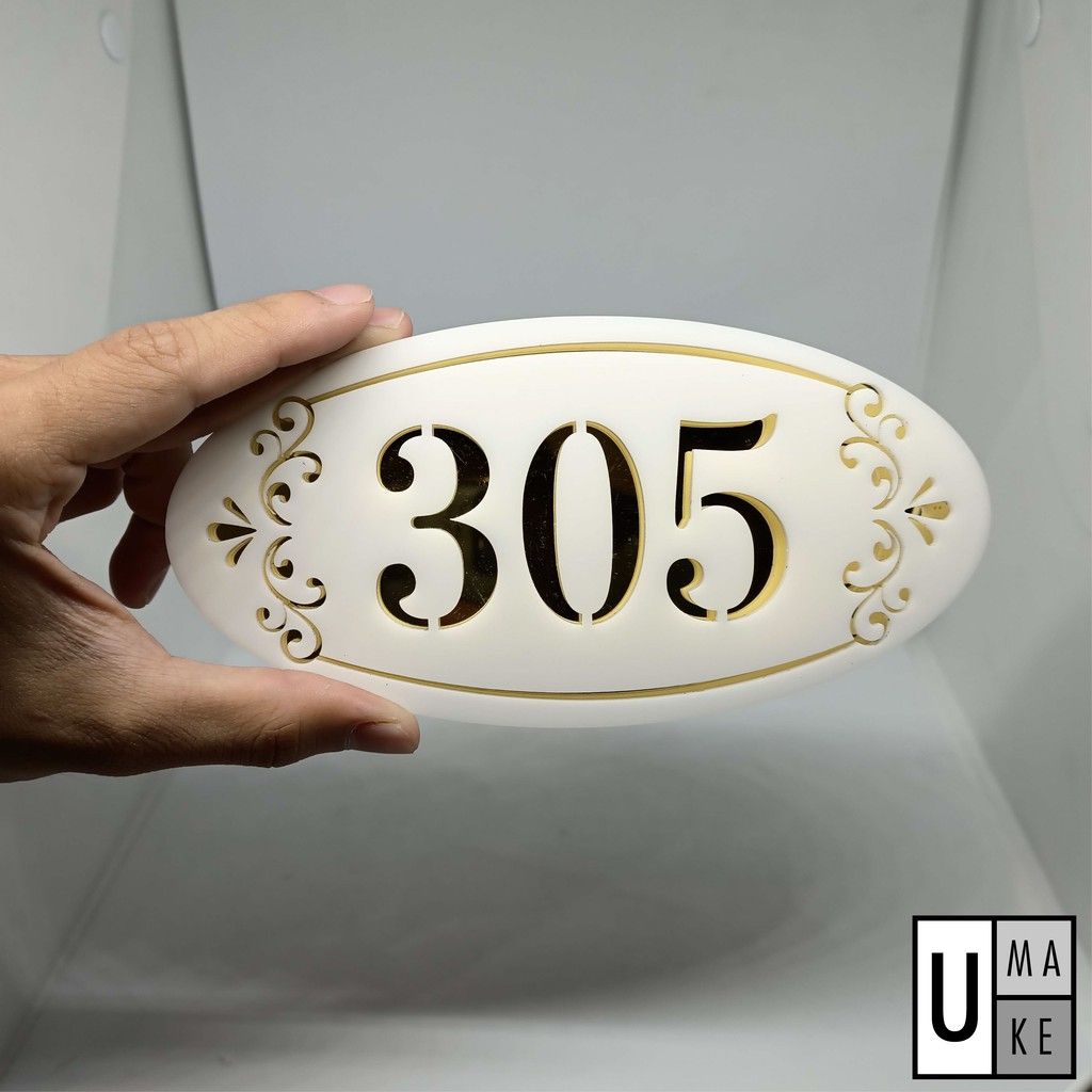 Umake 18cm long brand new big size House number plate / Nombor rumah design baru/ 门牌定制 delivery in [2 days] ! - Image 1