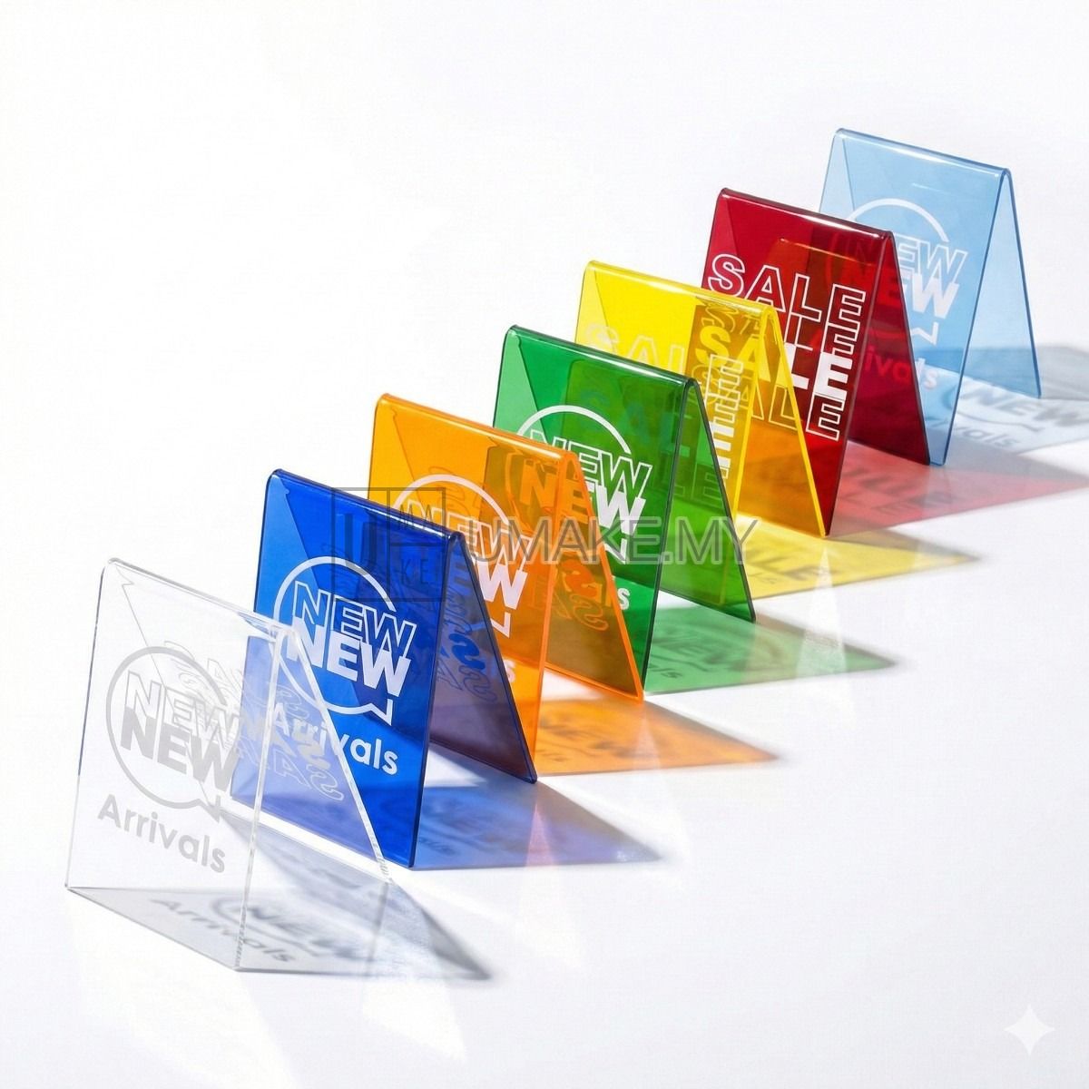 UV Printed Acrylic A Shape Stand Custom Logo + Wordings