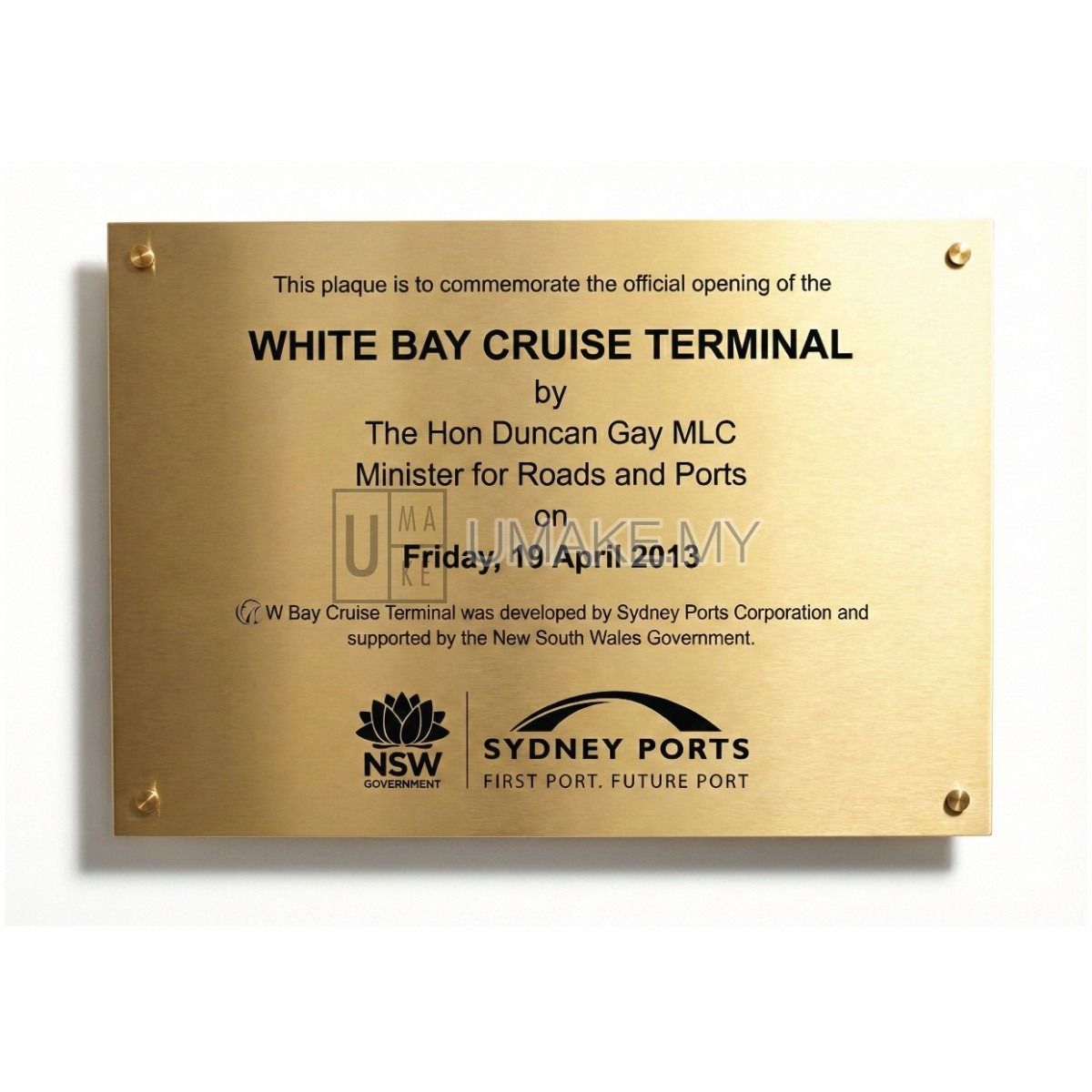 Opening Ceremony Stainless Steel Plaque