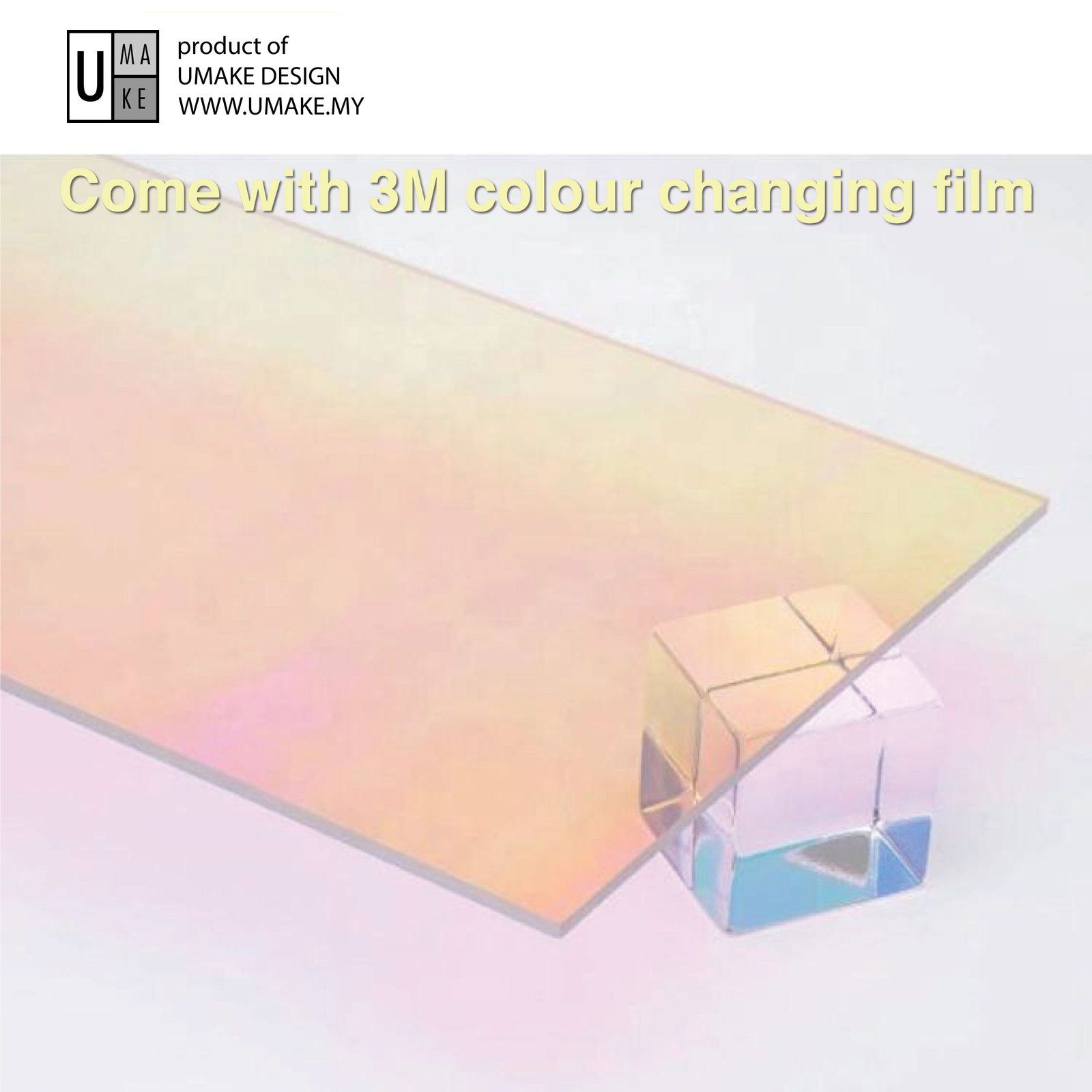 Colour Changing Acrylic Sheet 3mm (Custom Cut) view 2