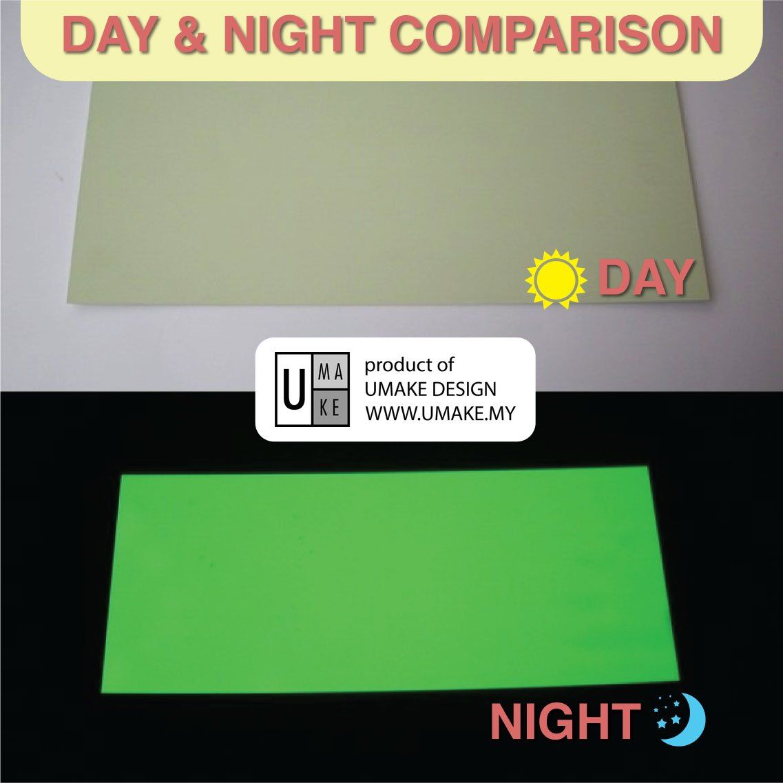 Glow in the Dark Acrylic Sheet 3mm (Custom Cut)