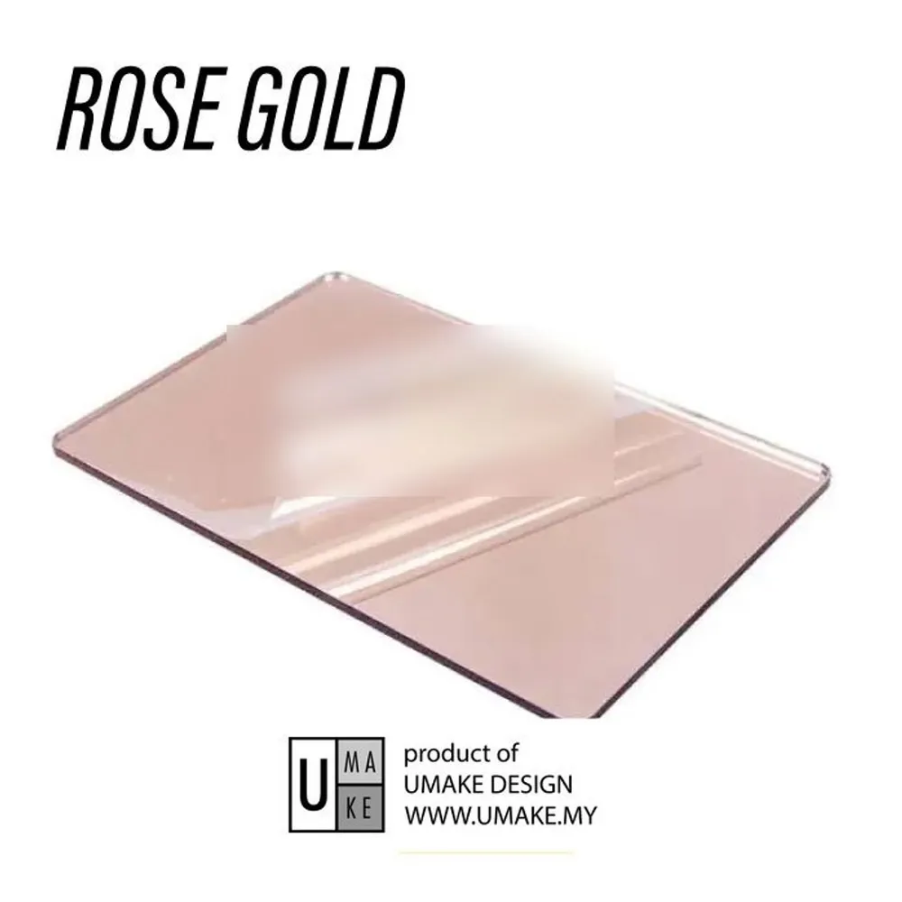 Rose Gold Mirror Acrylic Sheet 2mm (Custom Cut)