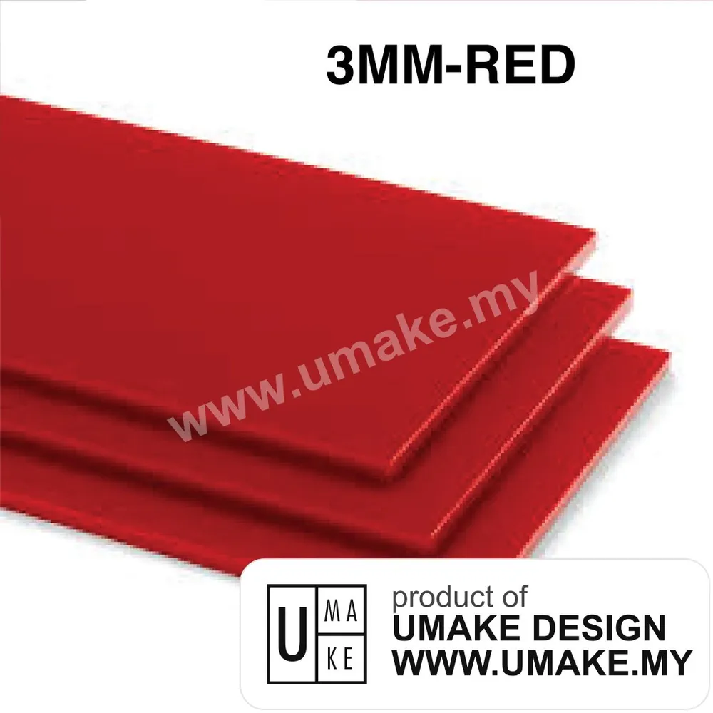 Red Acrylic Sheet 3mm (Custom Cut)
