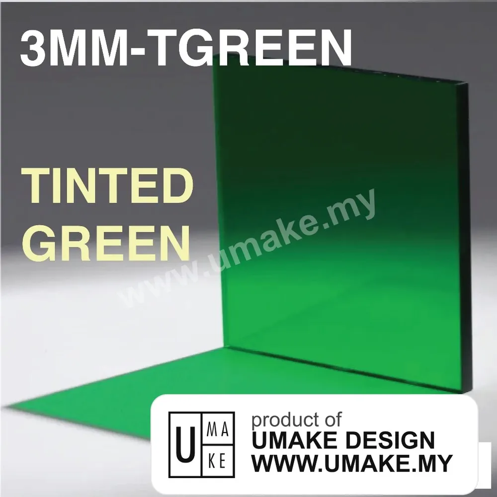 Tinted Green Acrylic Sheet 3mm (Custom Cut)