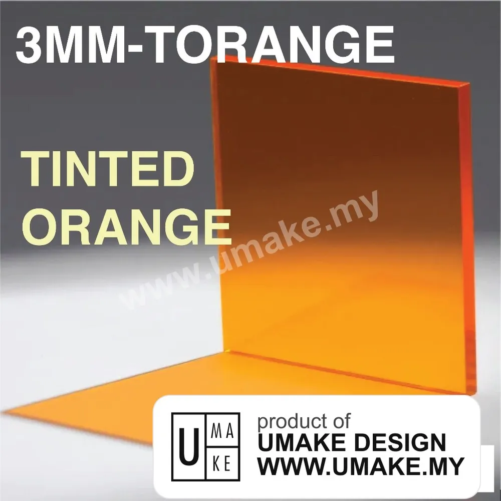 Tinted Orange Acrylic Sheet 3mm (Custom Cut)