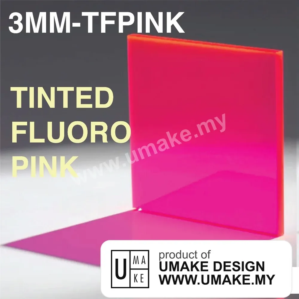 Tinted Pink Acrylic Sheet 3mm (Custom Cut)