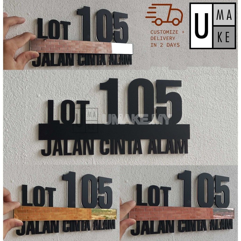 Custom 3D Acrylic House Number Plate