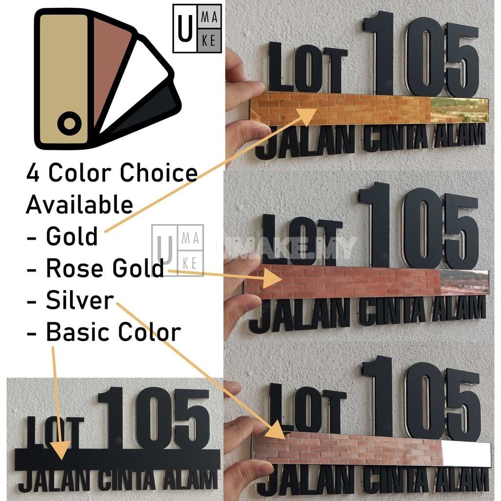 Custom 3D Acrylic House Number Plate