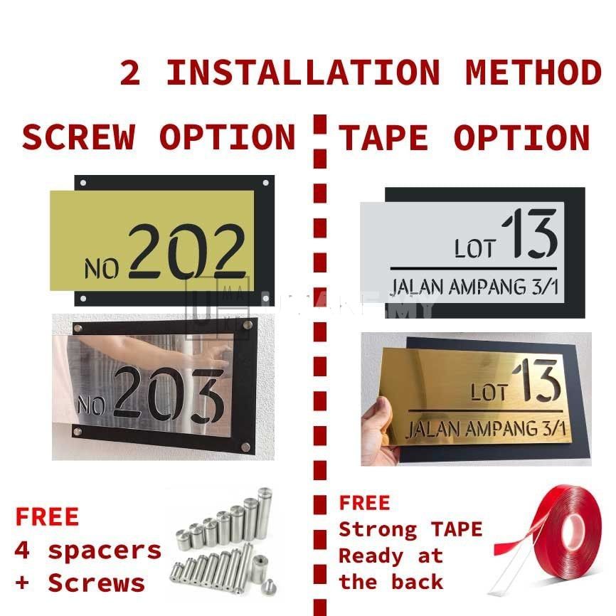 Minimalist 3D Acrylic House Number Plate