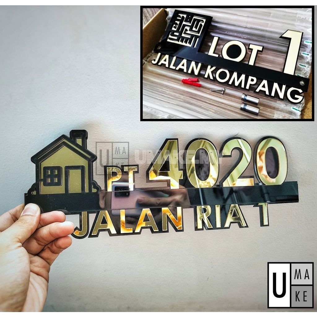 3D Layered Acrylic House Number Plate