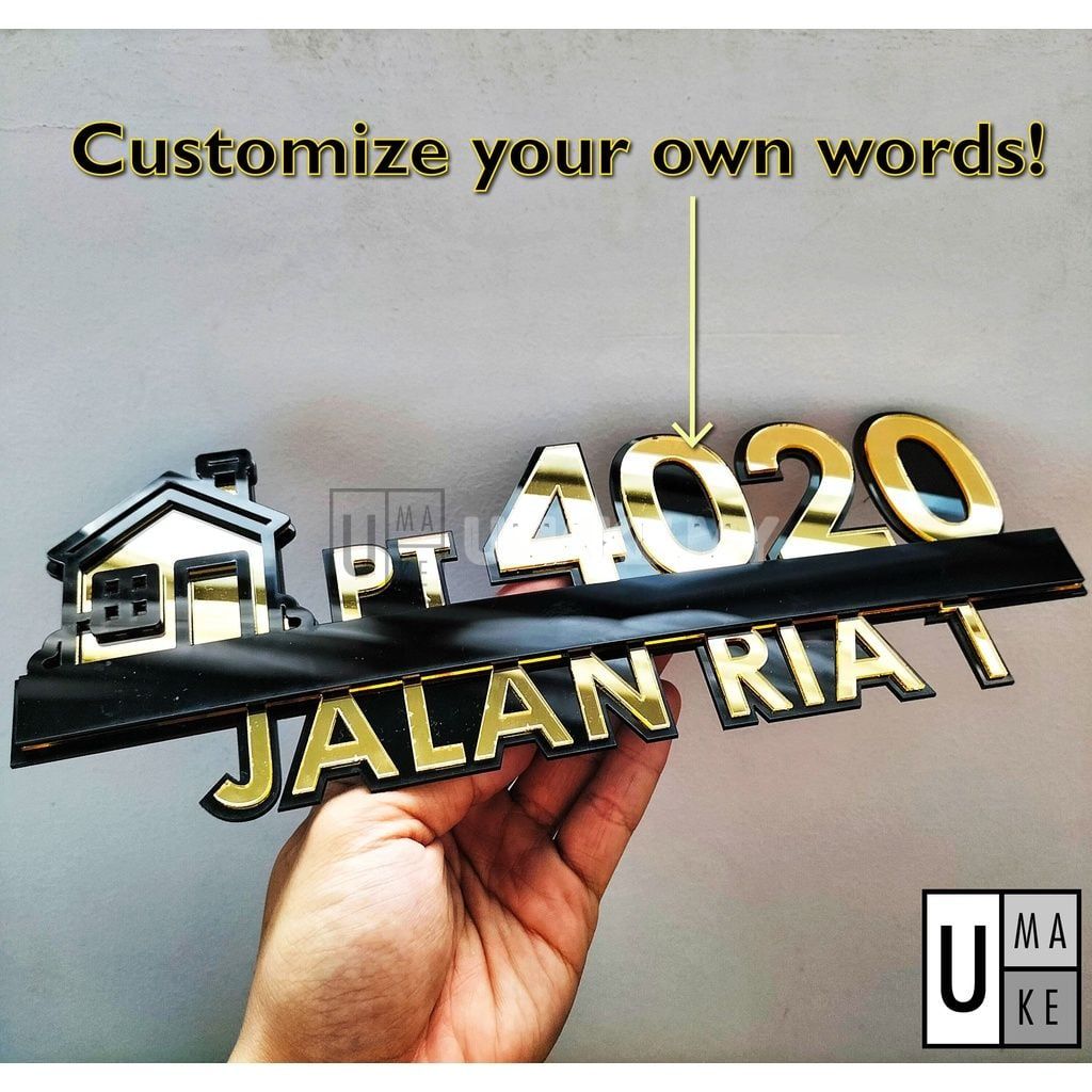 3D Layered Acrylic House Number Plate