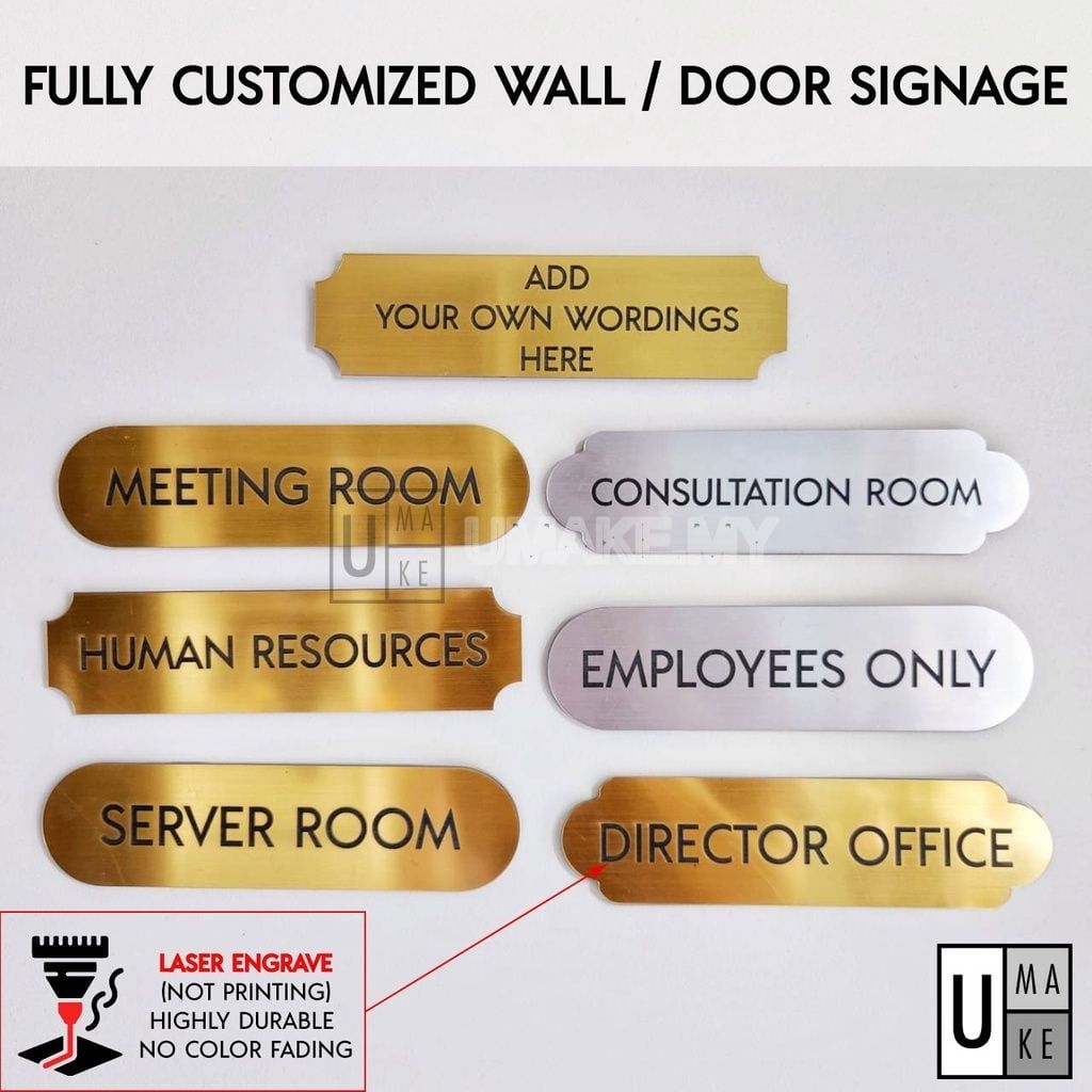 Acrylic Door Sign (Custom Text, 4 Shapes)