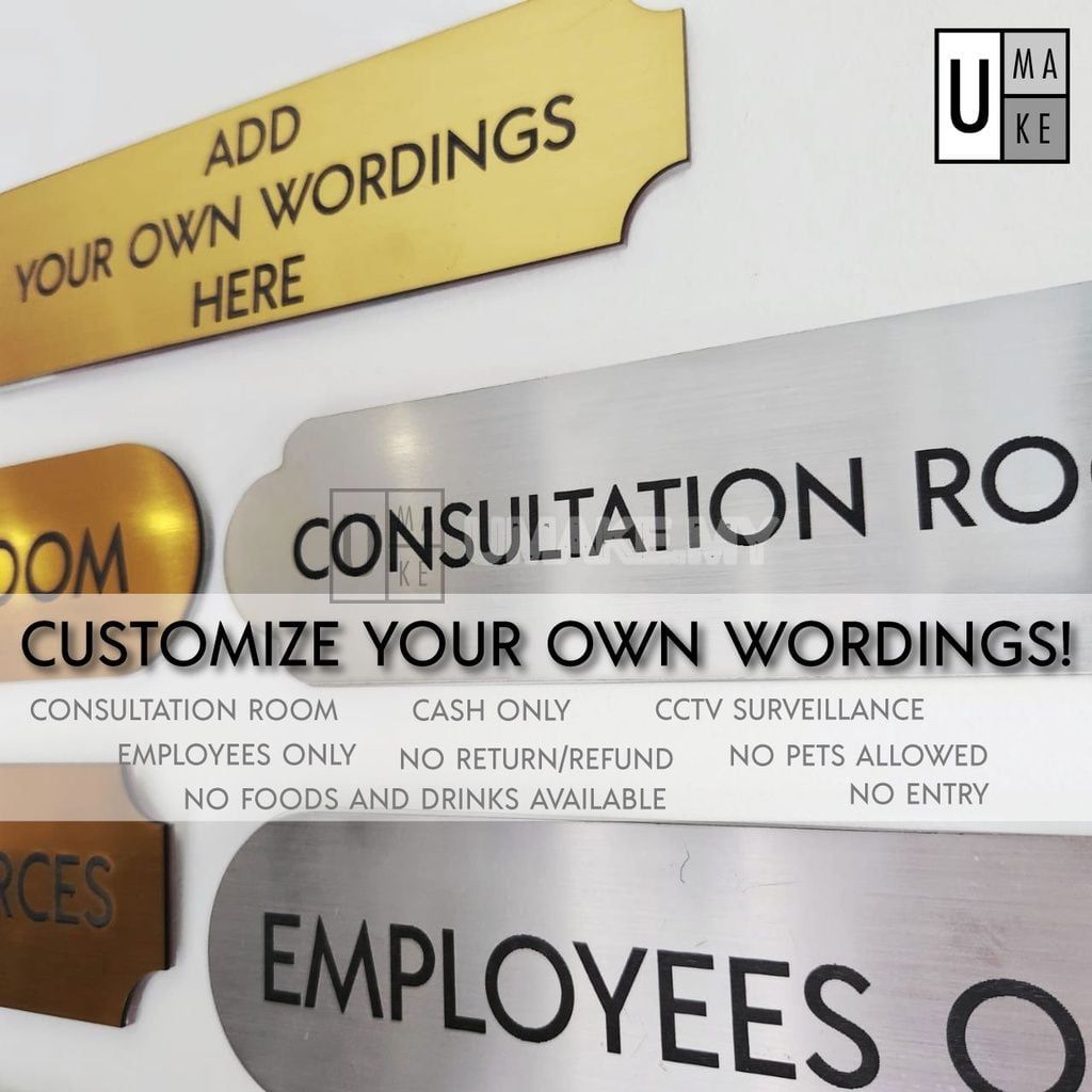 Acrylic Door Sign (Custom Text, 4 Shapes)