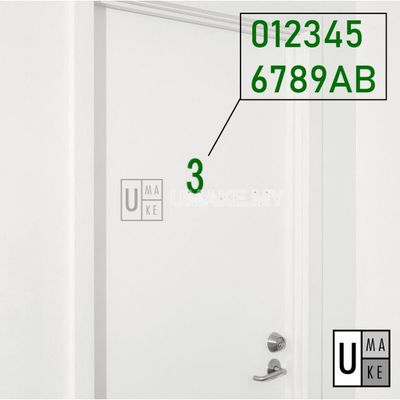 Green Acrylic House Number Digit