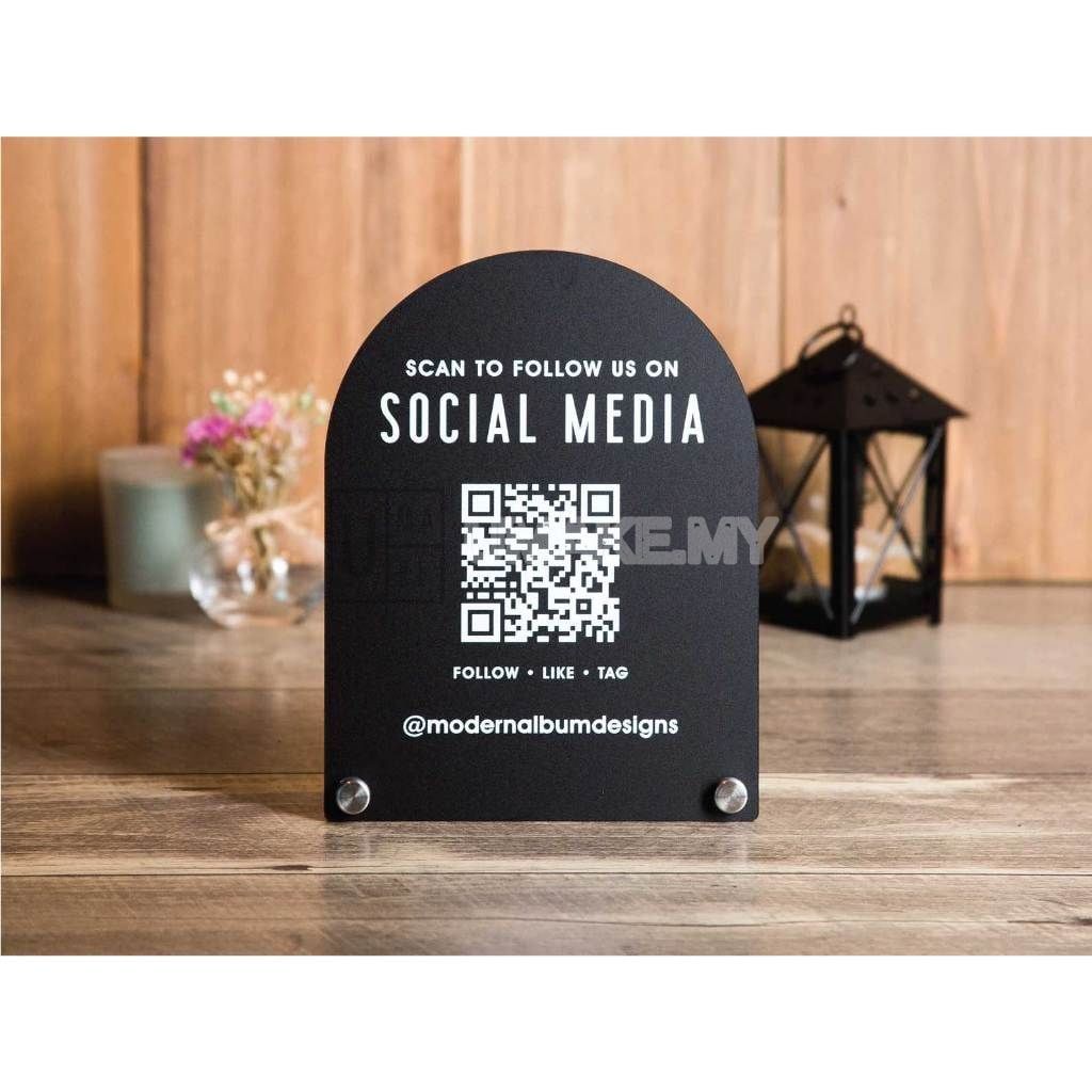 Custom QR Code Social Media Sign