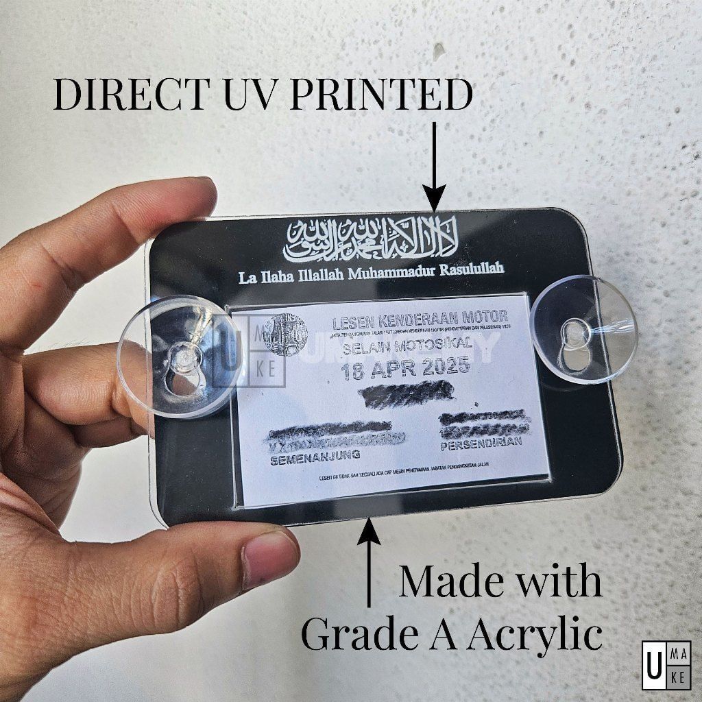 Islamic Acrylic Road Tax Holder