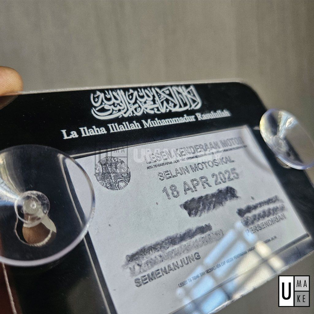 Islamic Acrylic Road Tax Holder