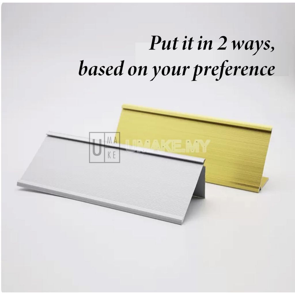 L-Shape Aluminium Desk Name Plaque