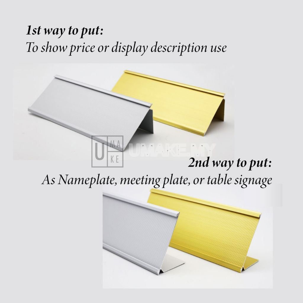 L-Shape Aluminium Desk Name Plaque