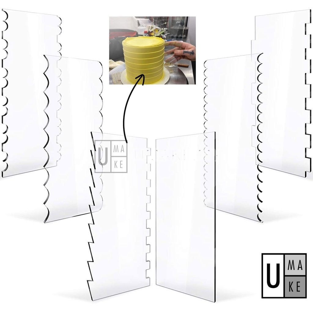 Acrylic Cake Scraper Set (6 Patterns)