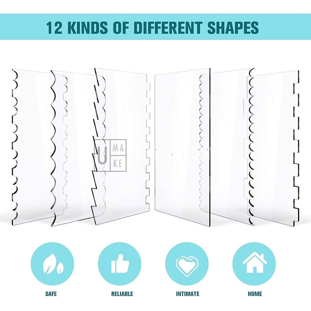 Acrylic Cake Scraper Set (6 Patterns)