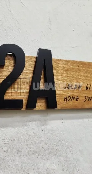 Outdoor Solid Wood House Number Plate (300mm Standard)