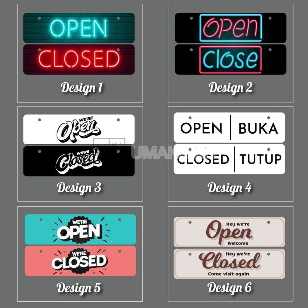 Printed Open/Close Sign (Neon Effect)