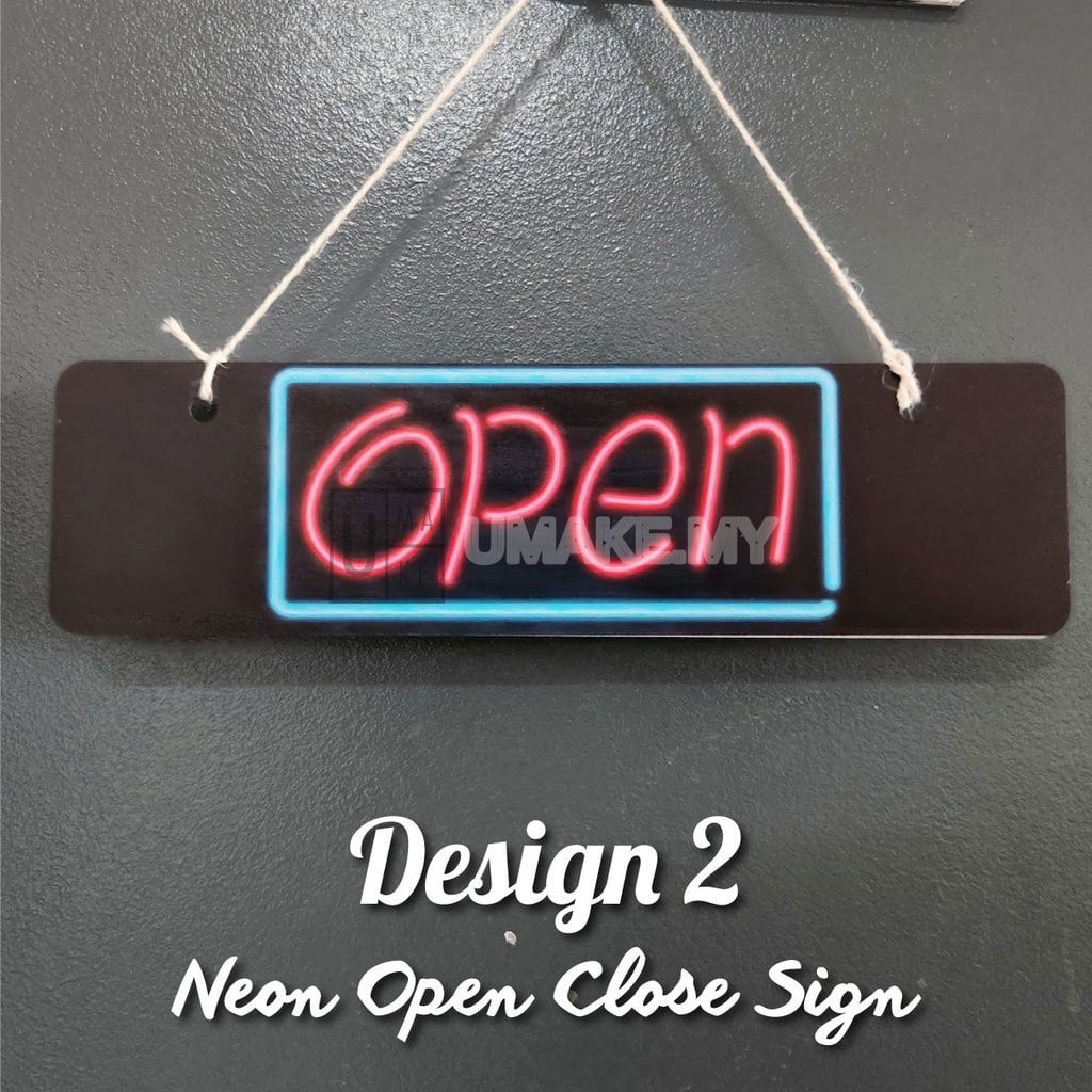 Printed Open/Close Sign (Neon Effect)