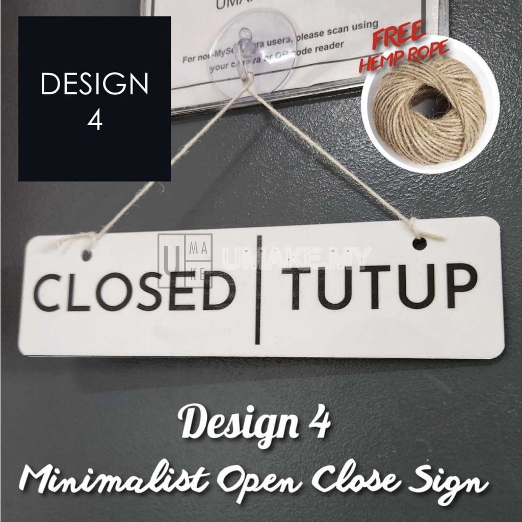 Printed Open/Close Sign (Neon Effect)