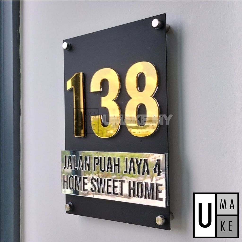 Premium 3D Acrylic House Number Plate