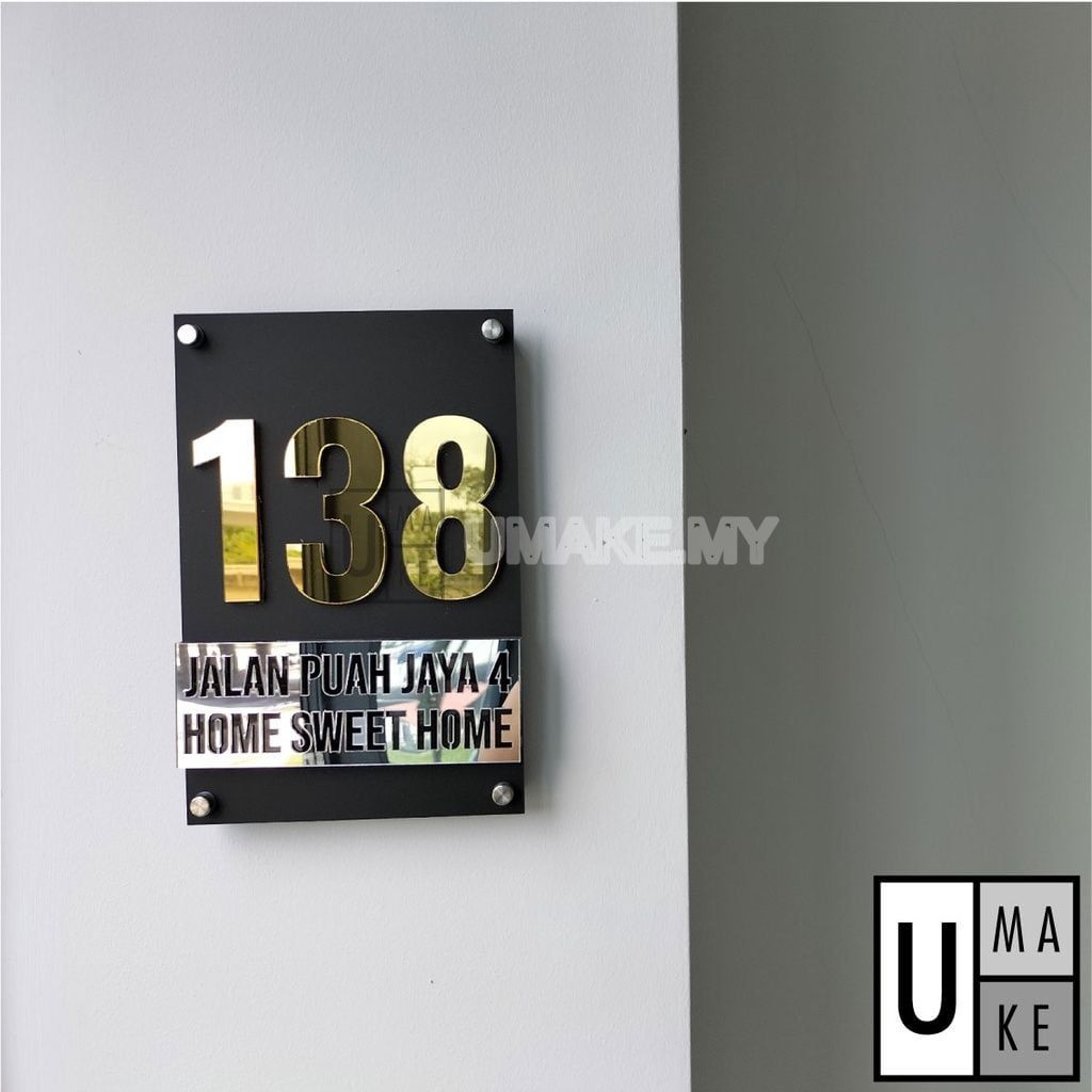 Premium 3D Acrylic House Number Plate
