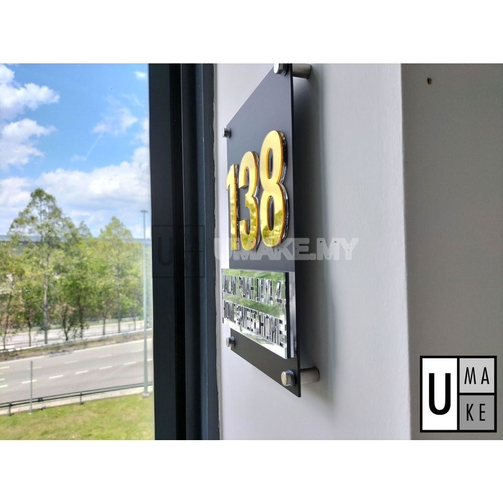 Premium 3D Acrylic House Number Plate