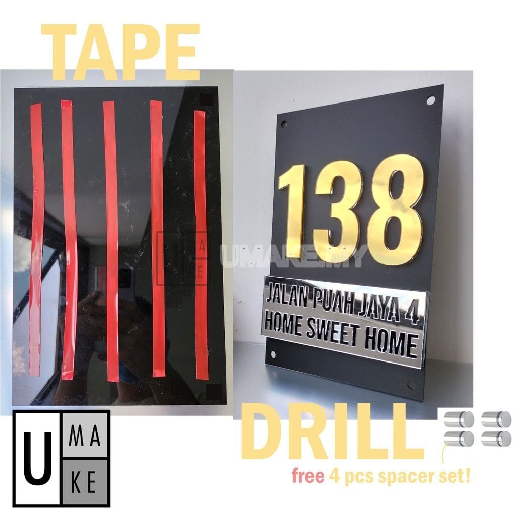 Premium 3D Acrylic House Number Plate